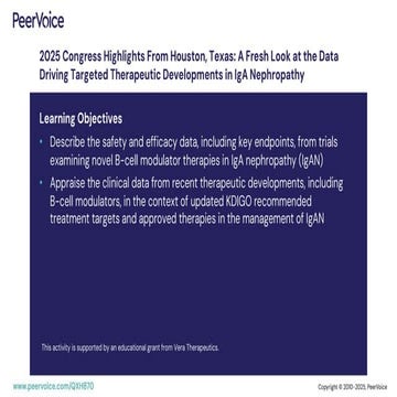 2025 Congress Highlights From Houston, Texas: A Fresh Look at the Data Driving Targeted Therapeutic Developments in IgA Nephropathy