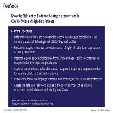 Know the Risk, Act on Evidence: Strategic Interventions in COVID-19 ...