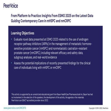 From Platform to Practice: Insights From ESMO 2025 on the Latest Data Guiding Contemporary Care in mHSPC and nmCRPC