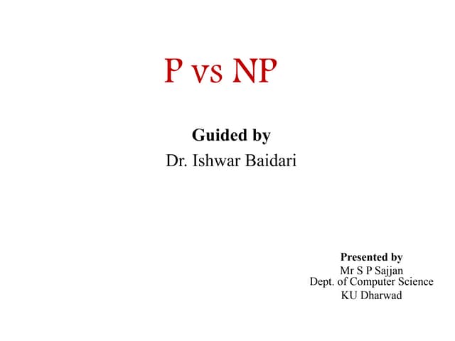 P vs NP