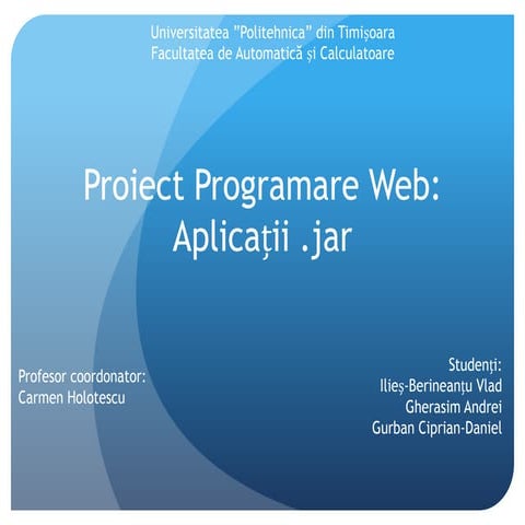 Proiect PW: Aplicatii .jar
