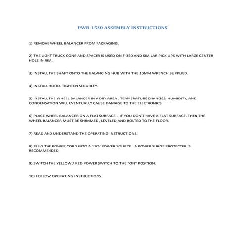 PHPwb 1530-assembly-manual-new