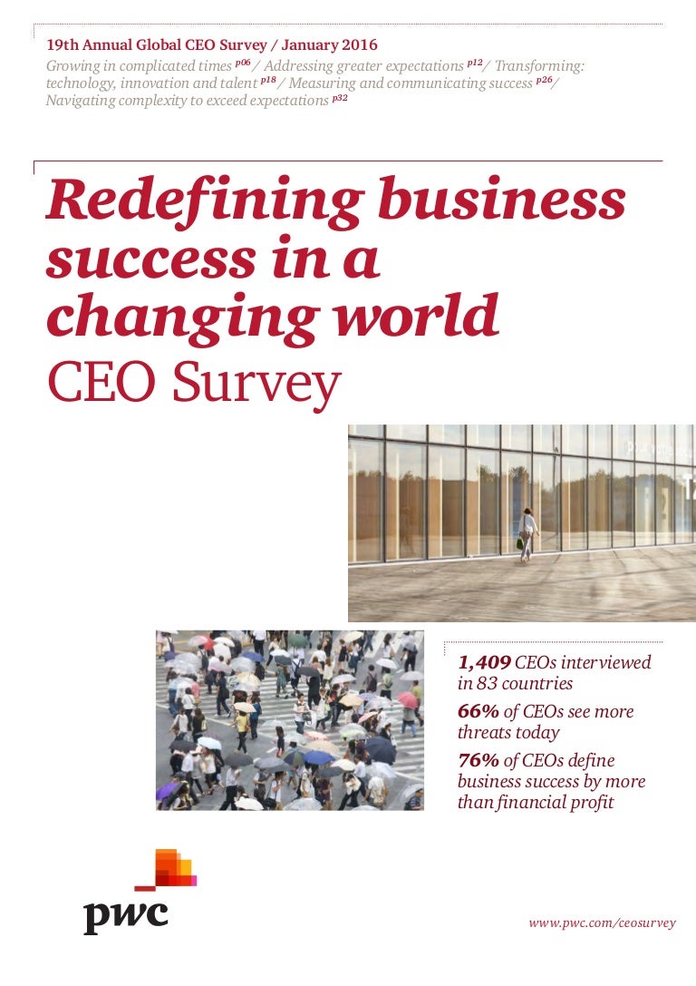 Pwc Ceo Survey _ Le dirigeant à l’épreuve de la résilience, 26e Global ...