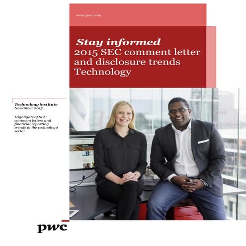 Pwc 2015 Technology Sector Sec Comment Letter Trends