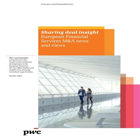 Etude PwC sur les transactions dans les services financiers en Europe ...