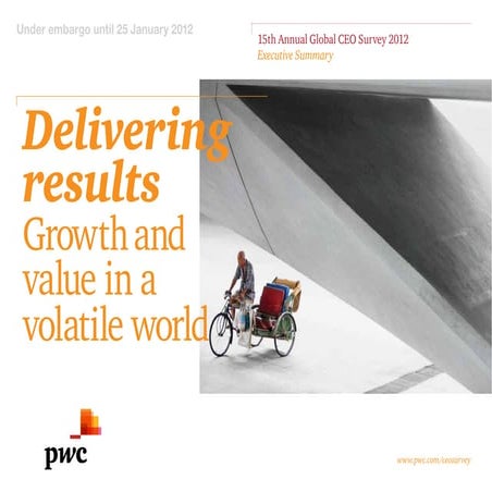 Etude mondiale de PwC sur les priorités des chefs d'entreprise en 2012