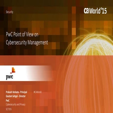 PwC Point of View on Cybersecurity Management