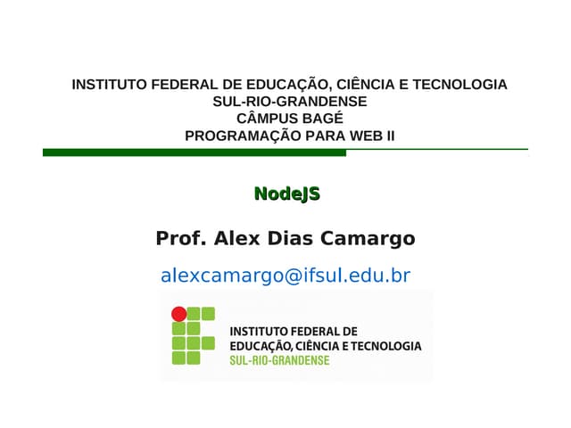 Programação para Web II:  NodeJS