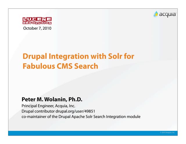 Drupal Integration with Solr for  Fabulous CMS Search