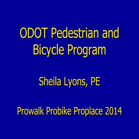 Selling' Rural Communities on Cycling--ODOT Pedestrian and Bicycle Program