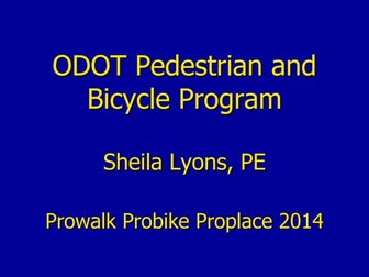 Selling' Rural Communities on Cycling--ODOT Pedestrian and Bicycle Program