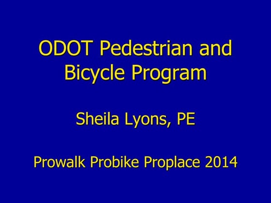Selling' Rural Communities on Cycling--ODOT Pedestrian and Bicycle Program