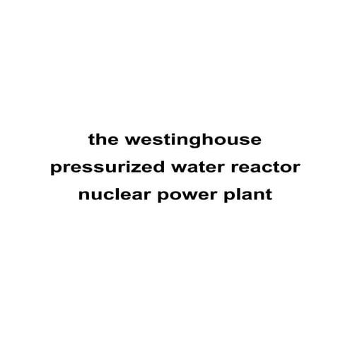The westinghouse pressurized water reactor nuclear power plant 