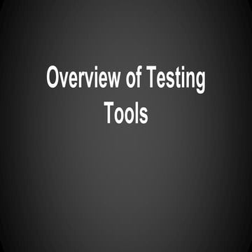 Javascript Testing Tools - Overview | PPT