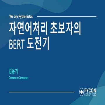 PyCon2020 NLP beginner's BERT challenge