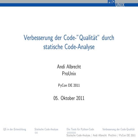 Verbesserung der Code-"Qualität" durch statische Code-Analyse