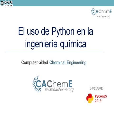 Diseño de reactores químicos con Python - Ingeniería Química - PyConES