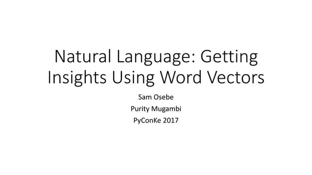 Pycon ke   word vectors