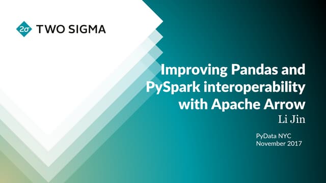 Improving Pandas and PySpark interoperability with Apache Arrow
