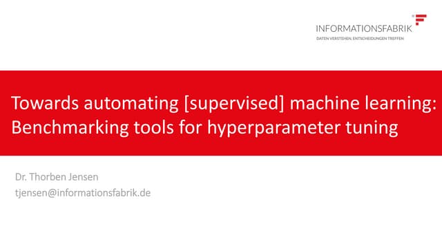 Towards automating machine learning: benchmarking tools for hyperparameter tu...