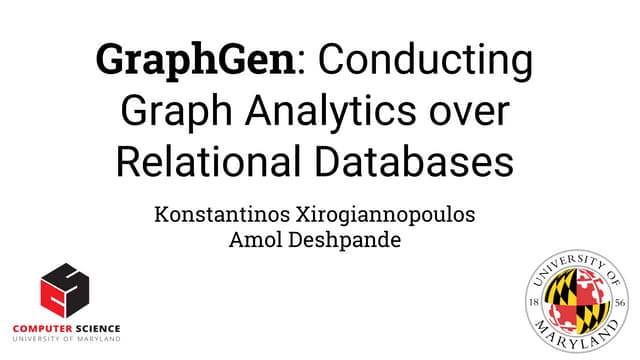 GraphGen: Conducting Graph Analytics over Relational Databases