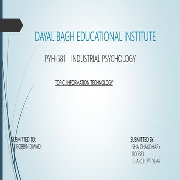 Industrial Psychology: Information Technology