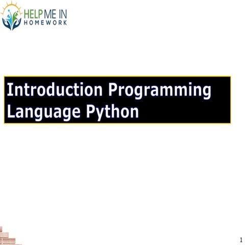 Help with Pyhon Programming Homework | PPT | Programming Languages ...