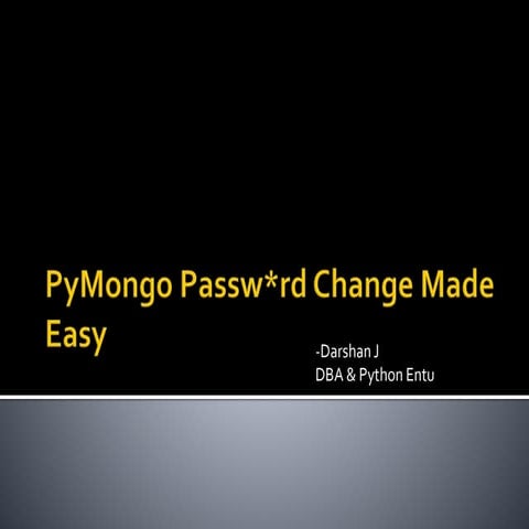 Pymongo password change made easy