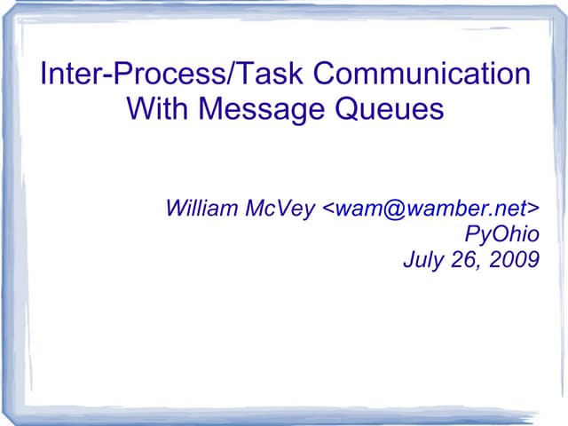 Inter-Process/Task Communication With Message Queues