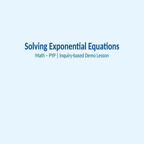 Exponential equations | PPTX