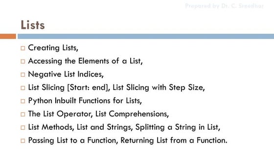 Python Programming: Lists, Modules, Exceptions