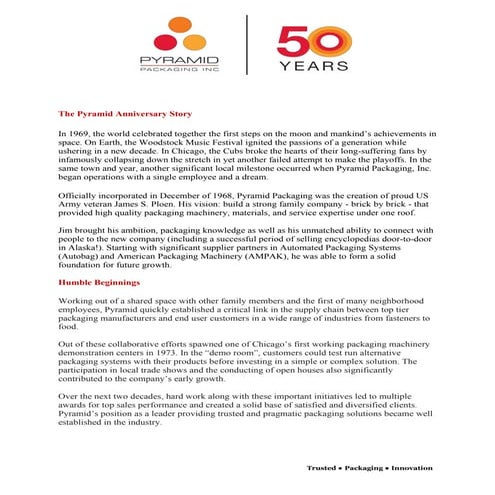 The Pyramid Anniversary Story