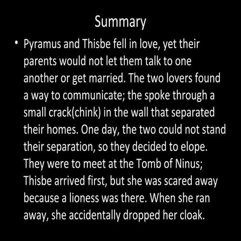 Pyramus and thisbe