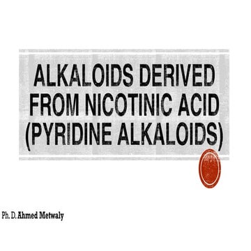 Pyridine alkaloids (2018)