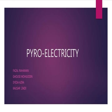 Pyro electricity