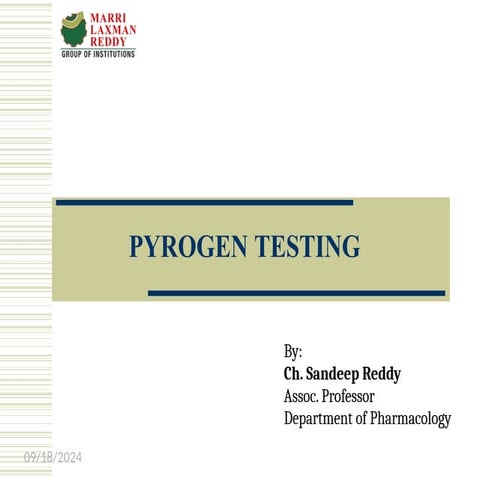 SCREENING METHODS IN PHARMQACOLOGY pyrogen testing TOPIC.pptx