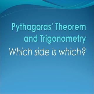 Pythag and trig which side is which