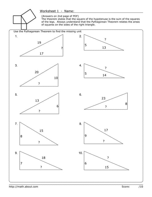 Printables Pythagorean Triples Worksheet triples worksheet davezan pythagorean davezan