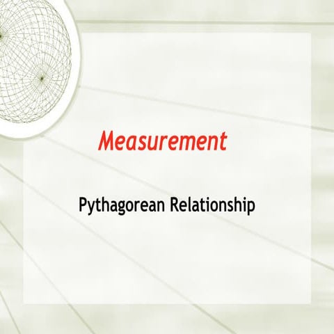 Pythagorean Relationship 1