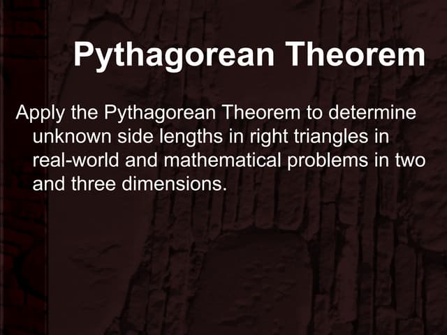 Pythagorean Theorem.powerpoint for grade 9