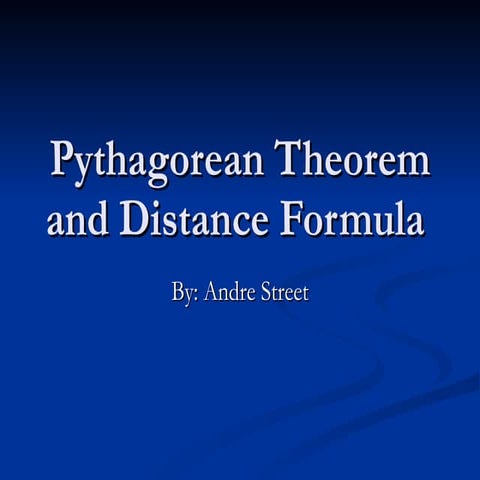 Pythagorean theorem and distance formula