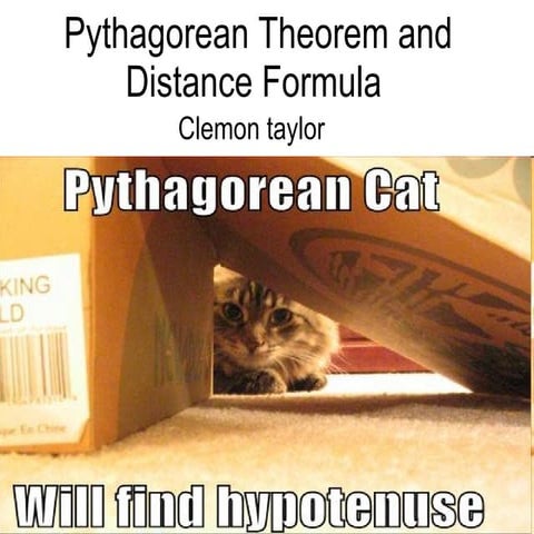 Pythagorean theorem and distance formula