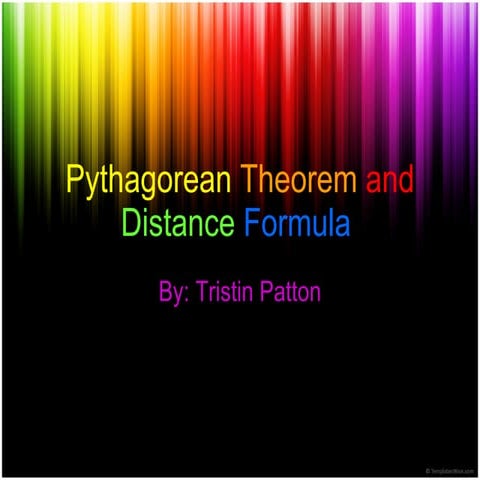 Pythagorean theorem and distance formula