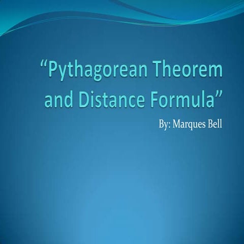 Pythagorean theorem and distance formula