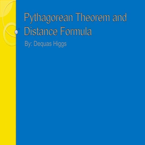Pythagorean theorem and distance formula