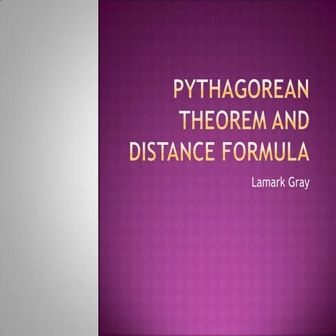 Pythagorean theorem and distance formula
