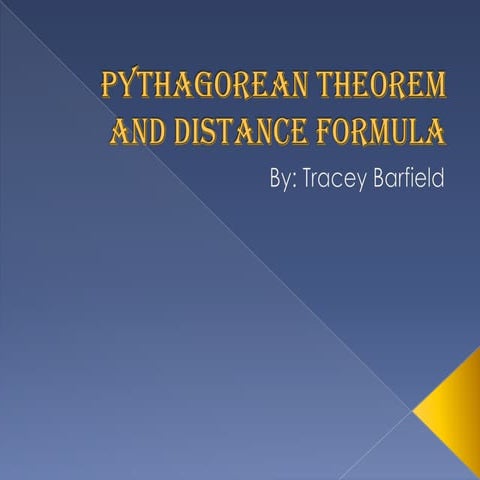 Pythagorean theorem and distance formula