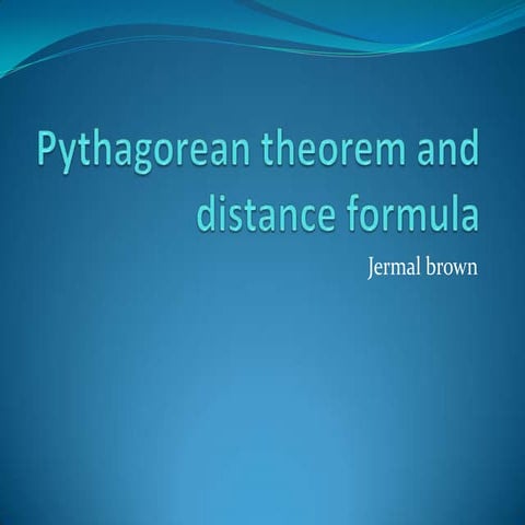 Pythagorean theorem and distance formula