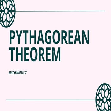 GRADE SEVEN - PYTHAGOREAN THEOREM  .pptx