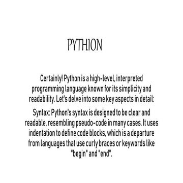 PYTHION IN DETAIL INFORMATION EDUCATIONAL | PPT